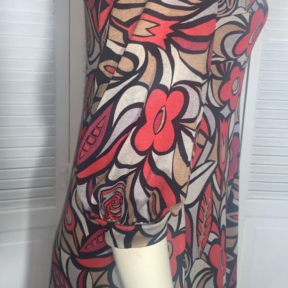 NWT Vintage Floral Psychedelic Print Mod Dress Medium - Picture 5 of 15